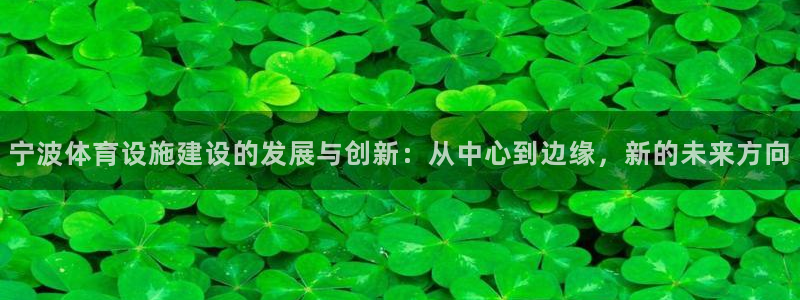 意昂体育4平台注册要钱吗：宁波体育设施建设的发展与创新：从中
